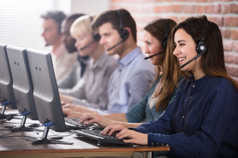 IT support team on headsets