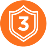 Cyber Security Shield icon with #3