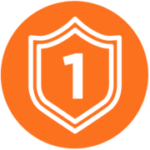 Cyber Security Shield icon with #1